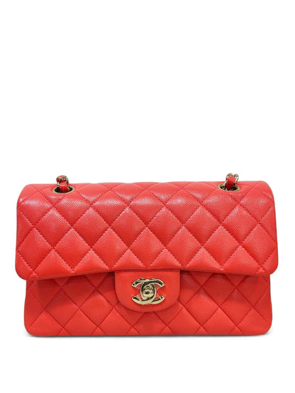 Chanel Classic Small Red Caviar LGHW