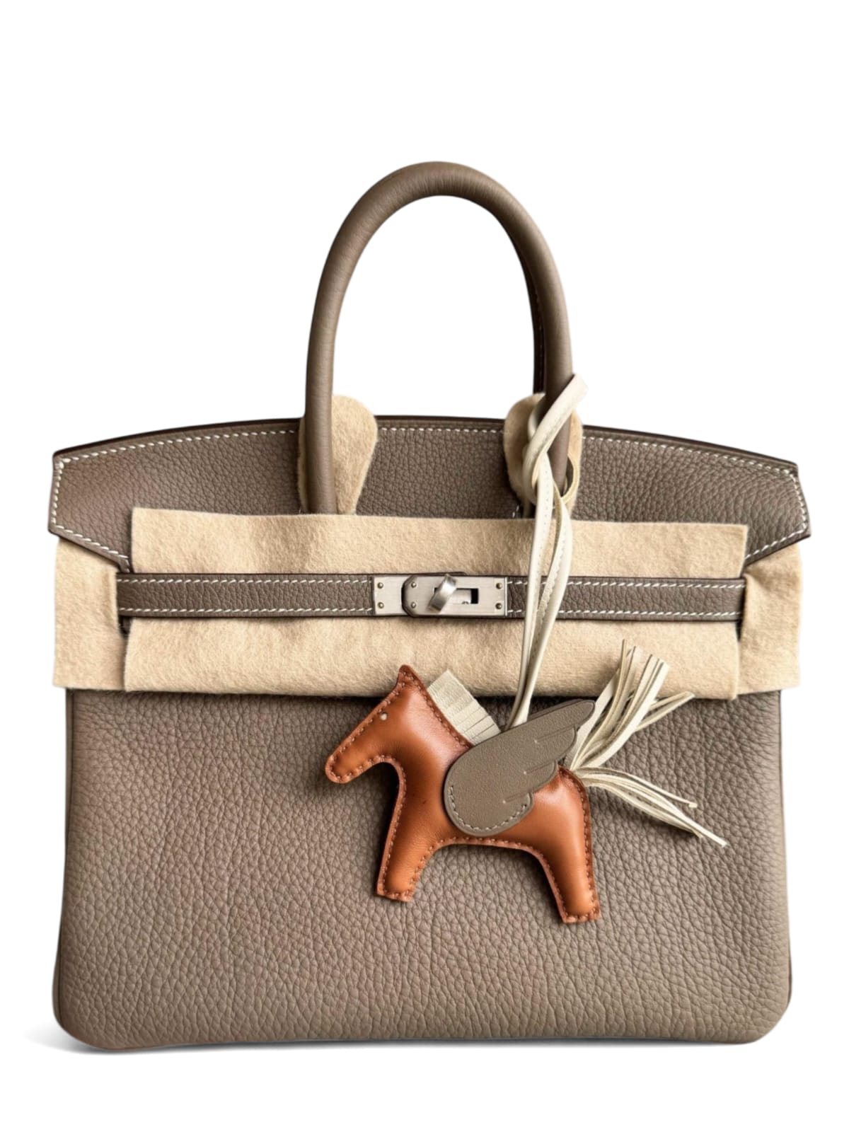 Hermes Birkin Retourne 25 Etoupe Togo Burshed Palladium Hardware