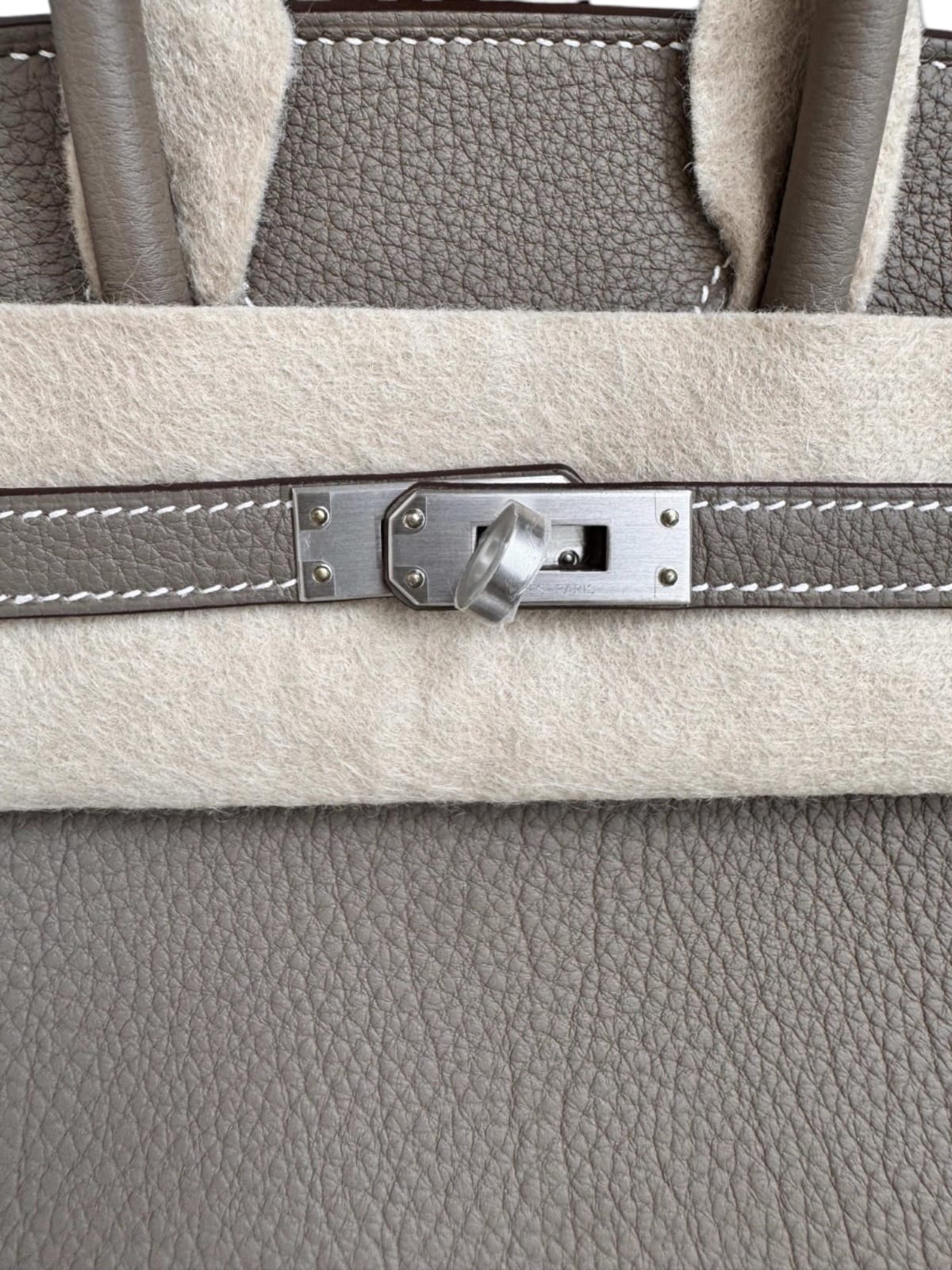 Hermes Birkin Retourne 25 Etoupe Togo Burshed Palladium Hardware