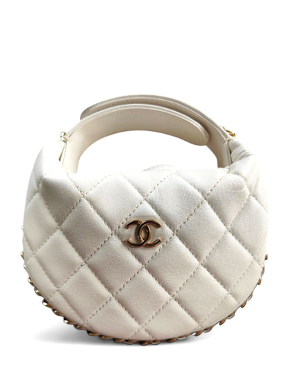 Chanel Croissant Mini White Lambskin LGHW