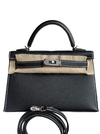 Hermes Kelly 20 Hss Noir & Gold Epsom PHW