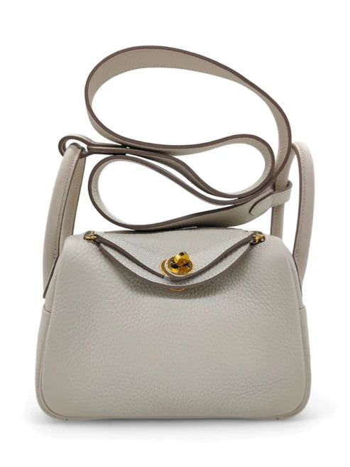 Hermes Lindy Mini II Craie Clemence GHW