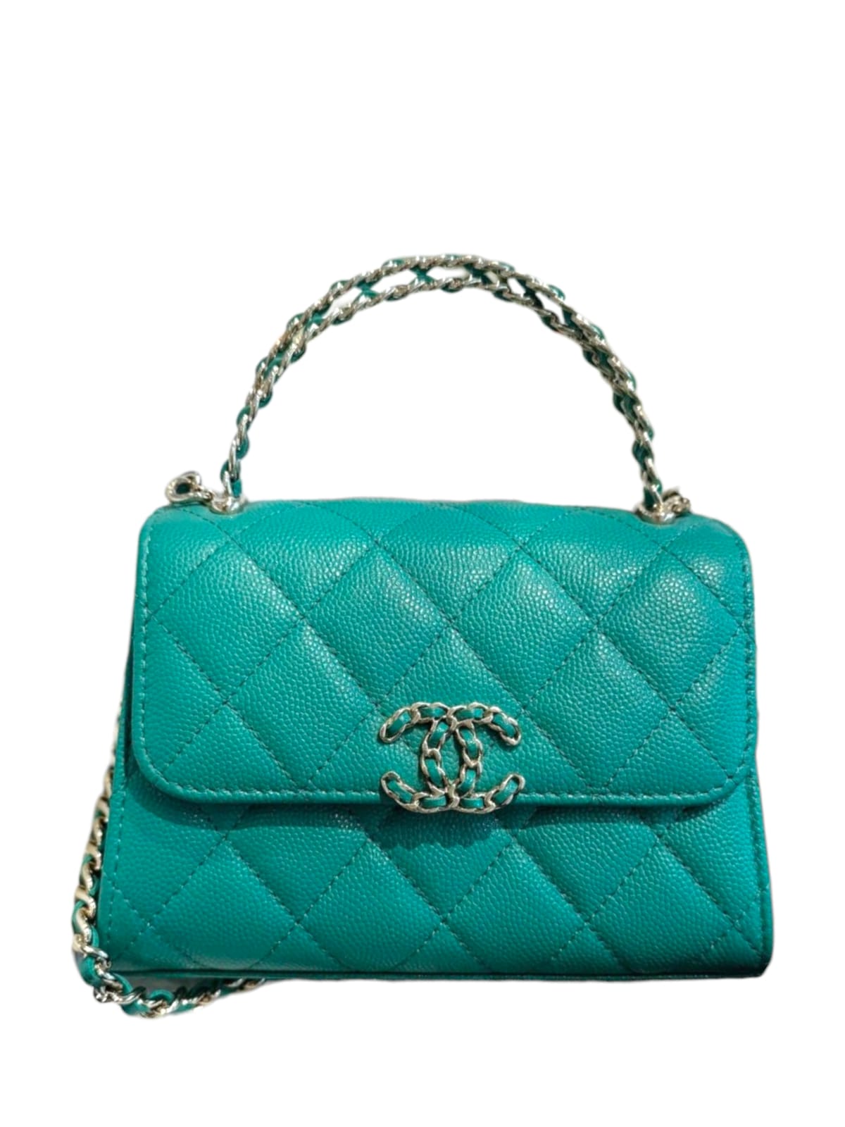 Chanel Kelly Mini Green Caviar GHW