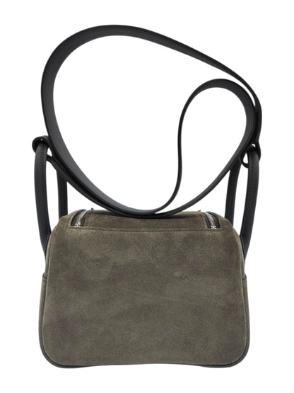 Hermes Lindy Mini II Veau Grizzly Veau Swift Sable Gris Vert Mangrove PHW