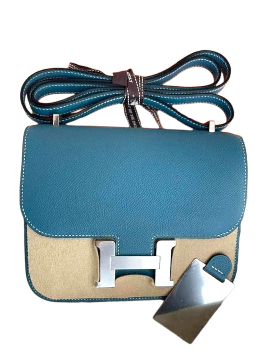 Hermes Constance 18 Blue Jean Epsom PHW