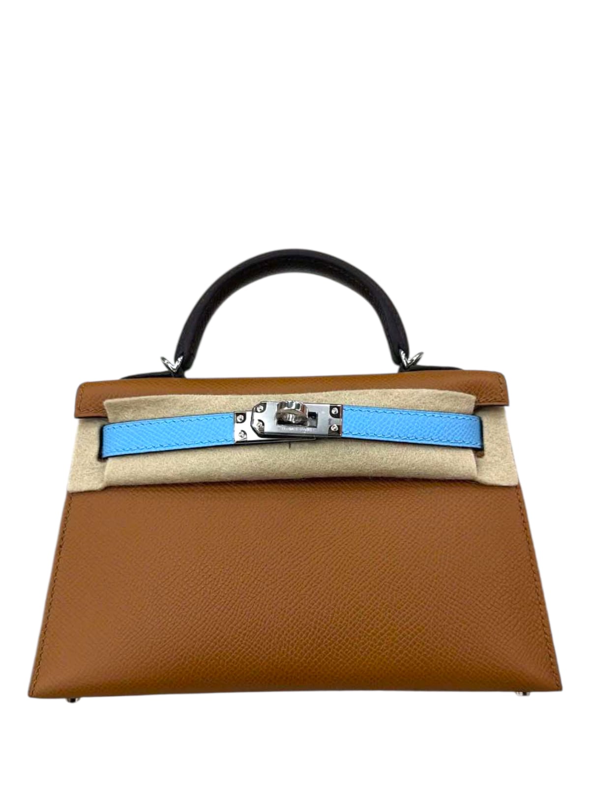 Hermes Kelly Sellier 20 Tricolour Gold Ebene Celeste Epsom PHW