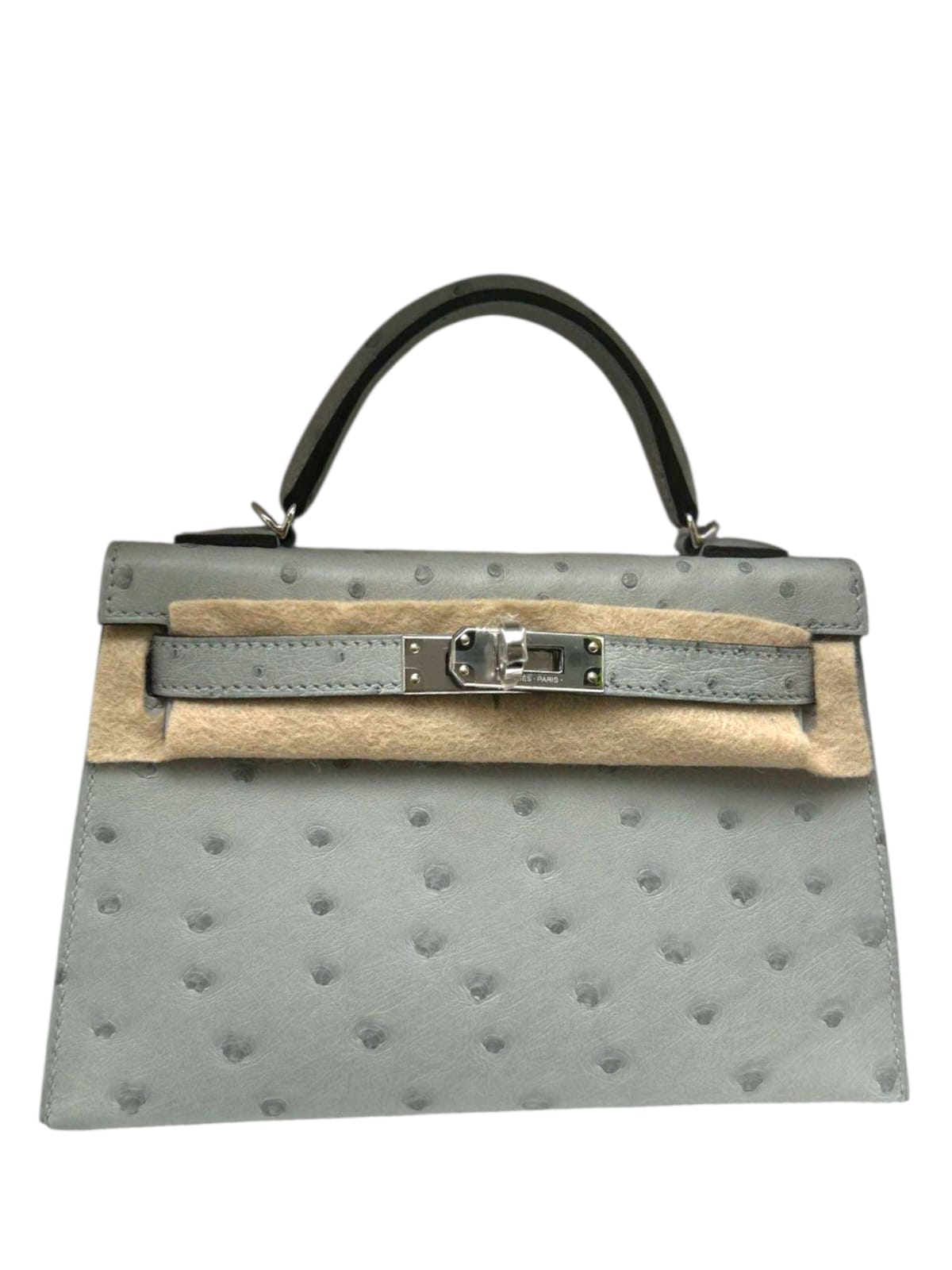 Hermes Kelly Sellier 20 Blue Glacier Ostrich PHW