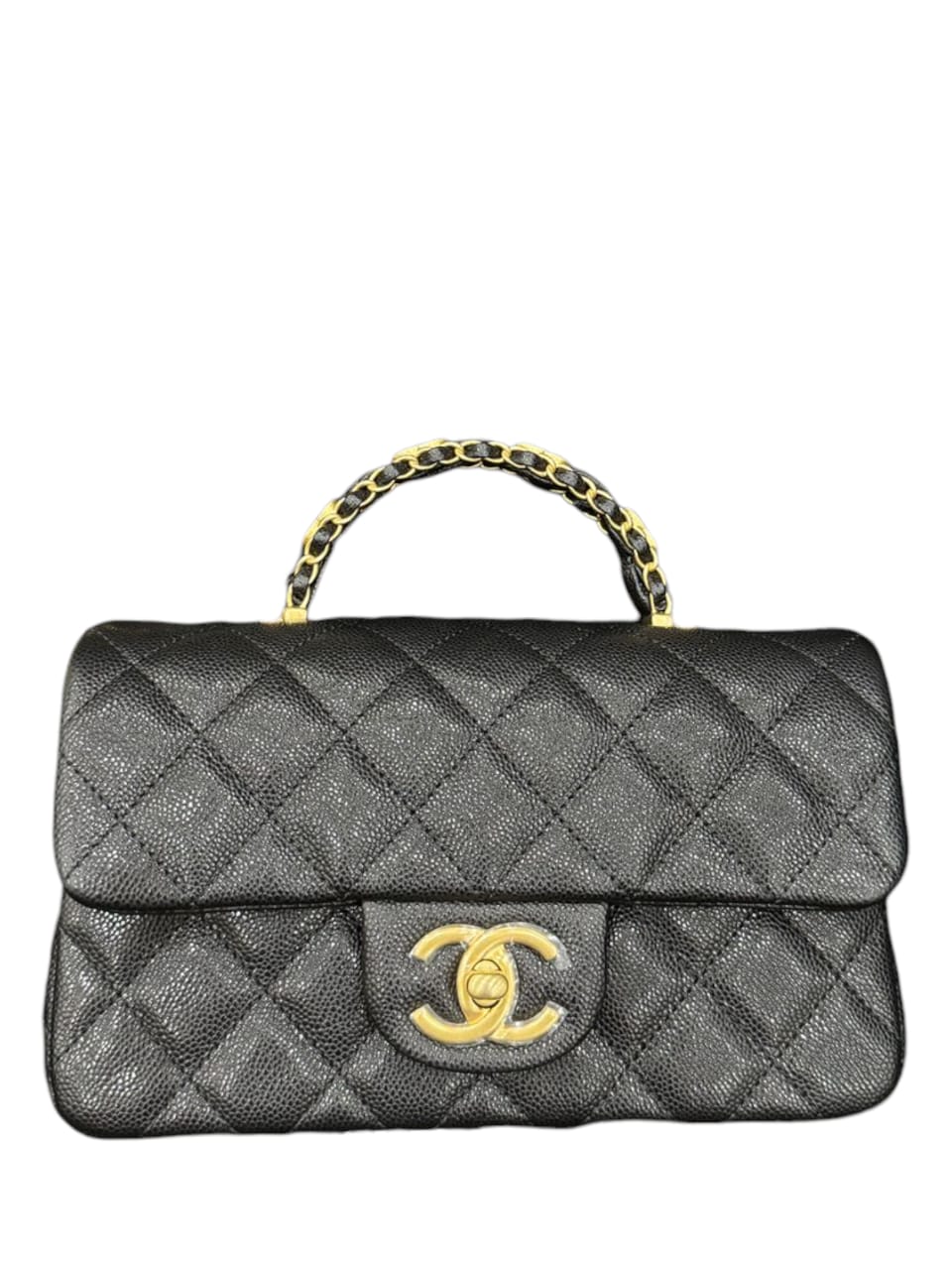Chanel Mini Rectangular Handle Black Caviar AGHW 25B
