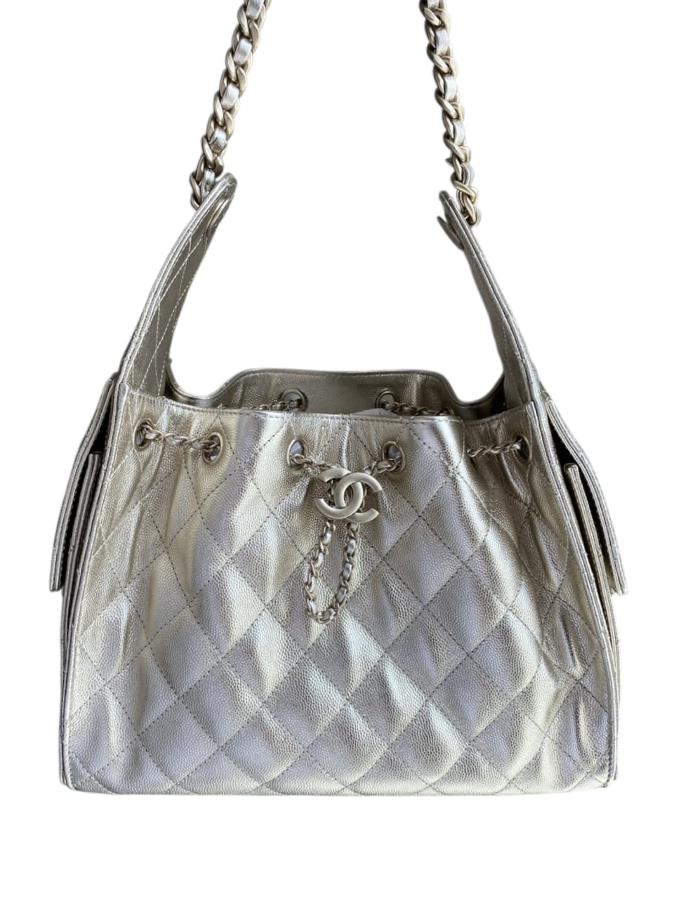 Chanel Hobo Small Metalic Gold Caviar AGHW