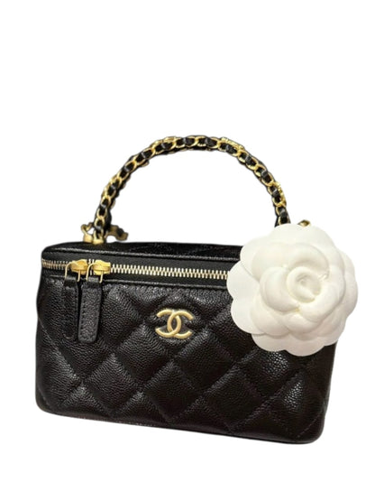 Chanel Vanity Handle Black Caviar AGHW 25B
