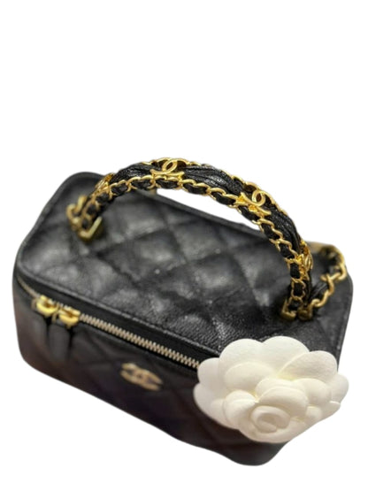 Chanel Vanity Handle Black Caviar AGHW 25B