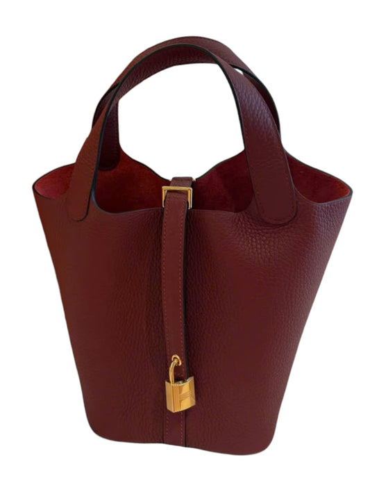 Hermes Picotin 18 Rouge H Clemence GHW