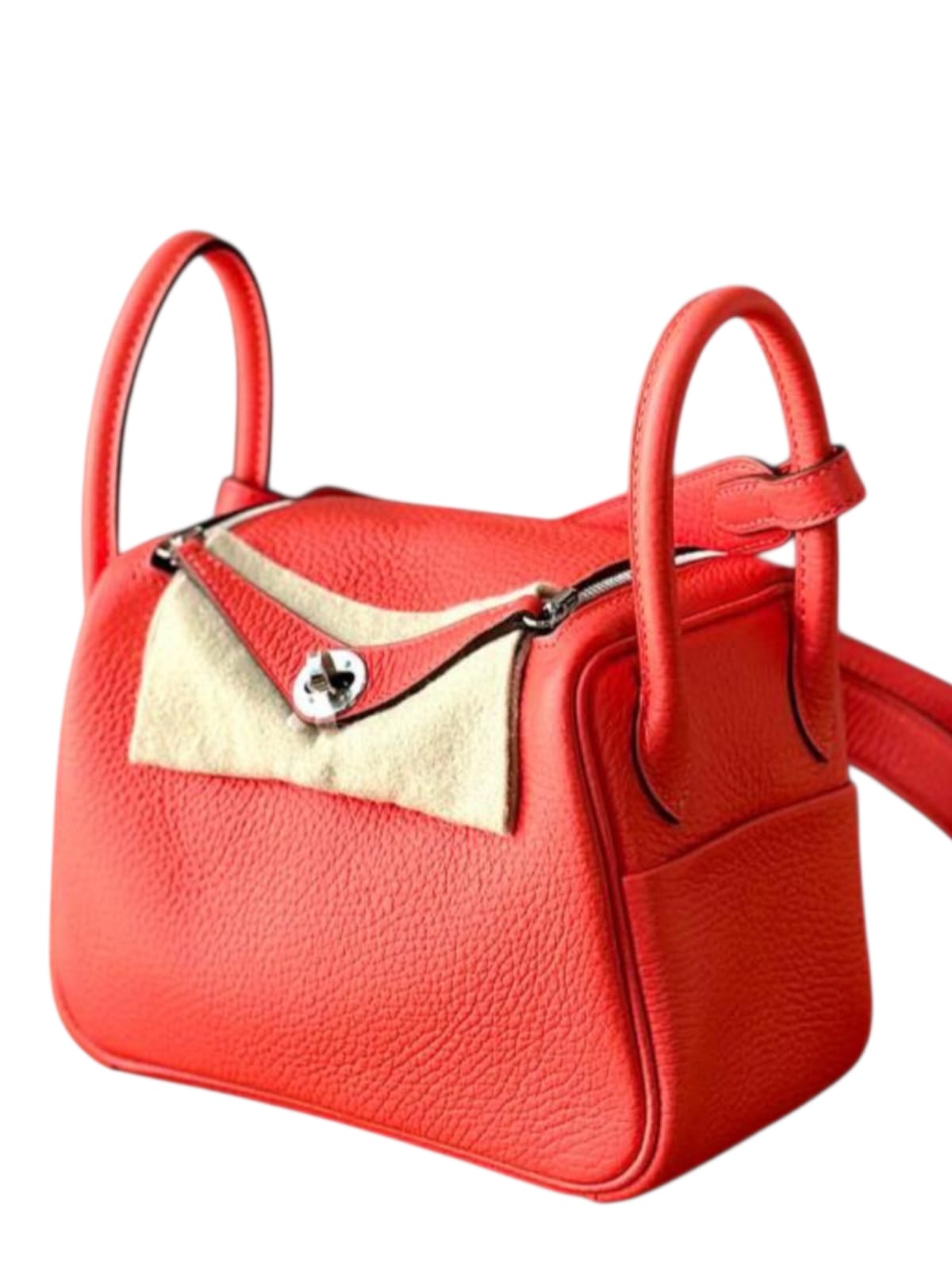 Hermes Lindy Mini II Orange Field Clemence PHW