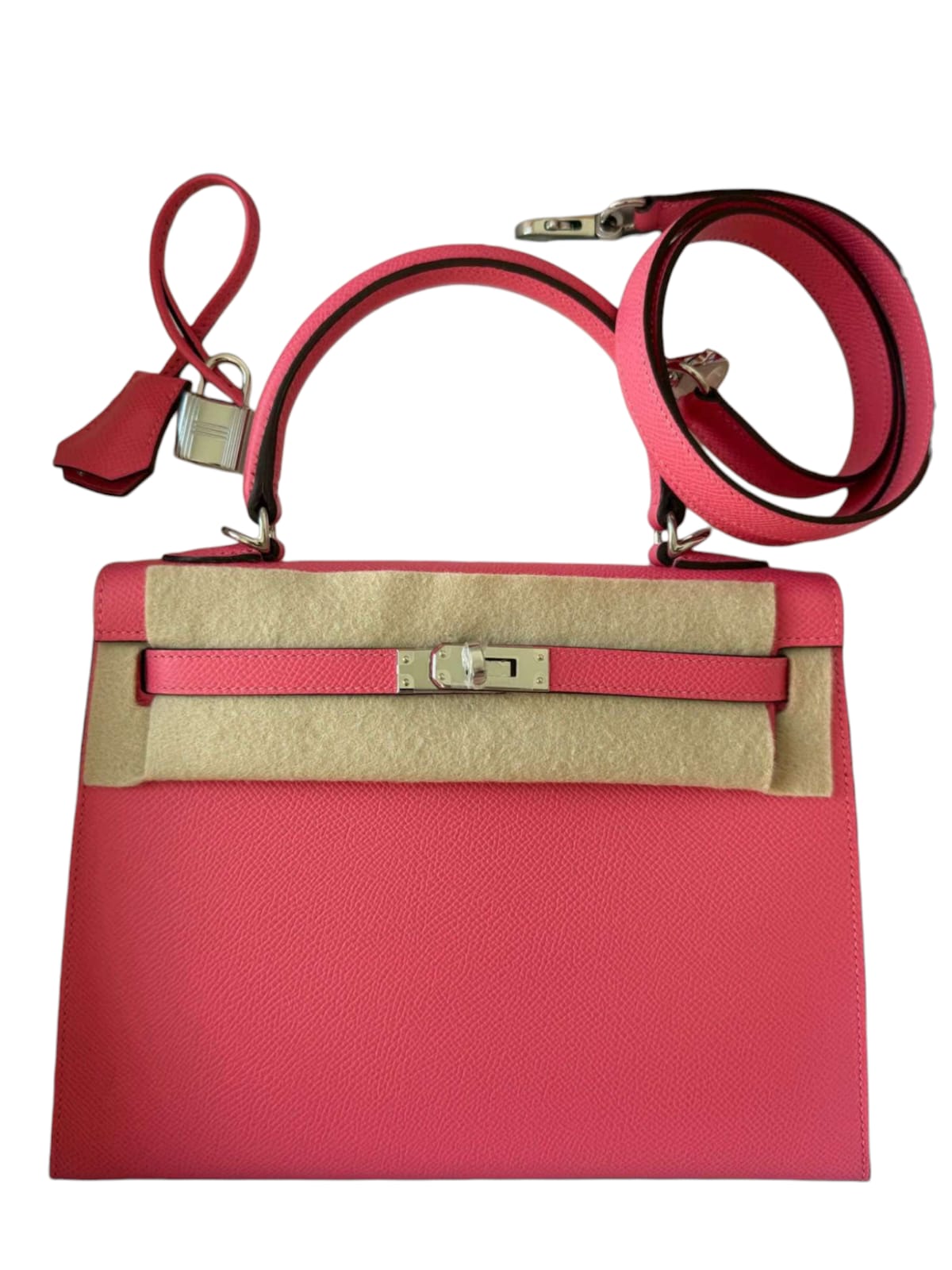 Hermes Kelly Sellier 25 Rose Azalee Epsom PHW