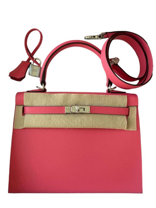 Hermes Kelly Sellier 25 Rose Azalee Epsom PHW