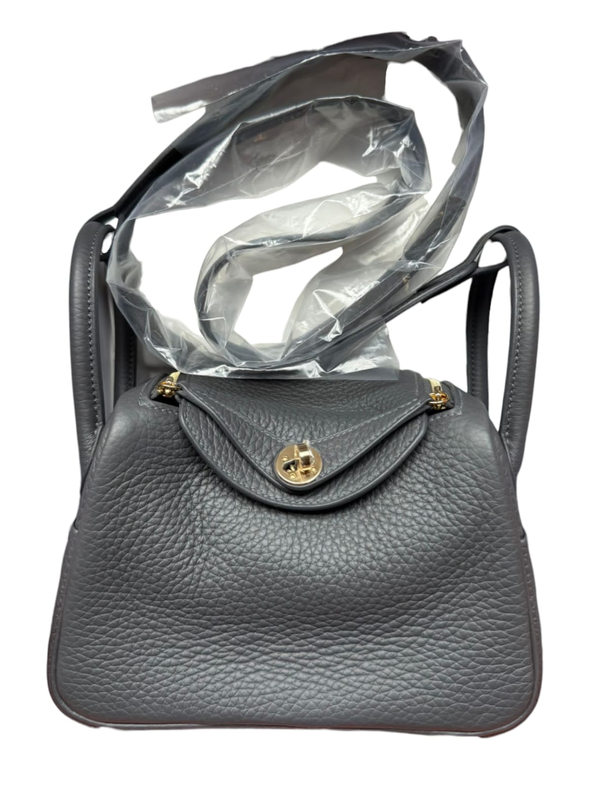 Hermes Lindy Mini II Ardoise Clemence Permabrass Hardware
