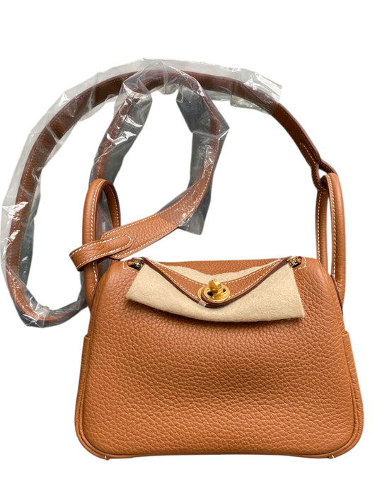 Hermes Lindy Mini II Gold Clemence GHW