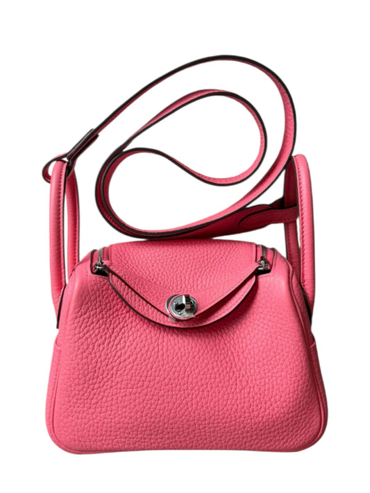 Hermes Lindy Mini Rose Azalea Clemence PHW