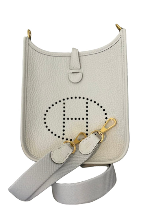 Hermes Evelyne Mini Gris Pale Clemence GHW