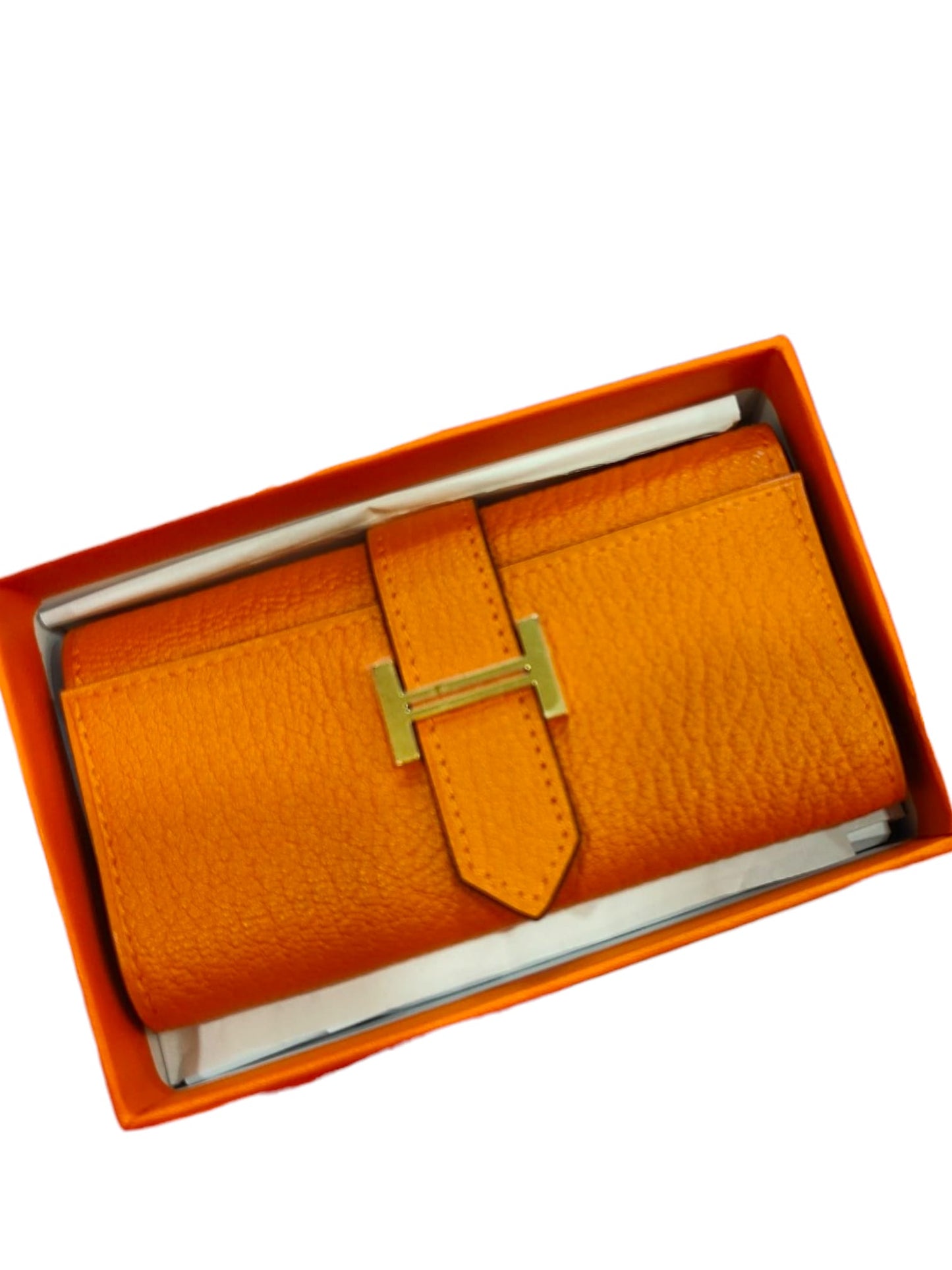 Hermes Bearn Flap 4 Key Ring Holder Orange Mysore GHW