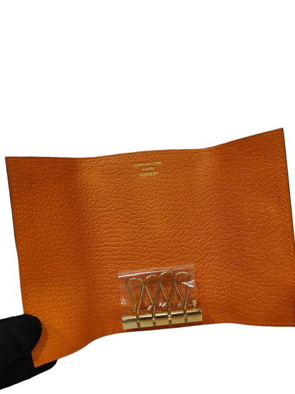 Hermes Bearn Flap 4 Key Ring Holder Orange Mysore GHW