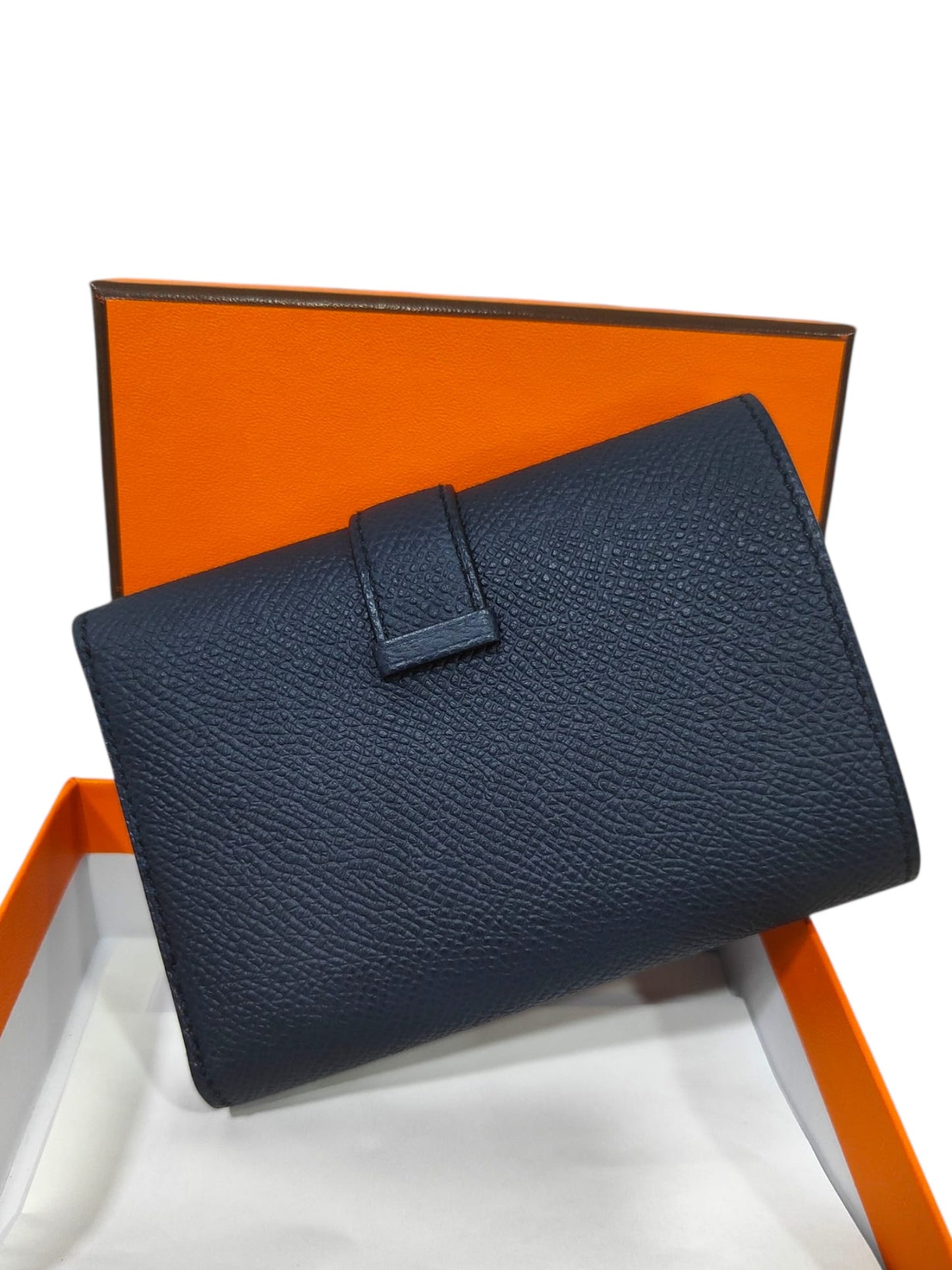 Hermes Bearn Compact Wallet Bleu Indigo Epsom GHW