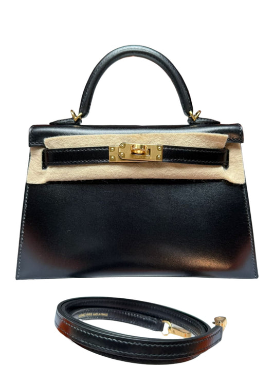 Hermes Kelly Sellier 20 Noir Box Calf GHW