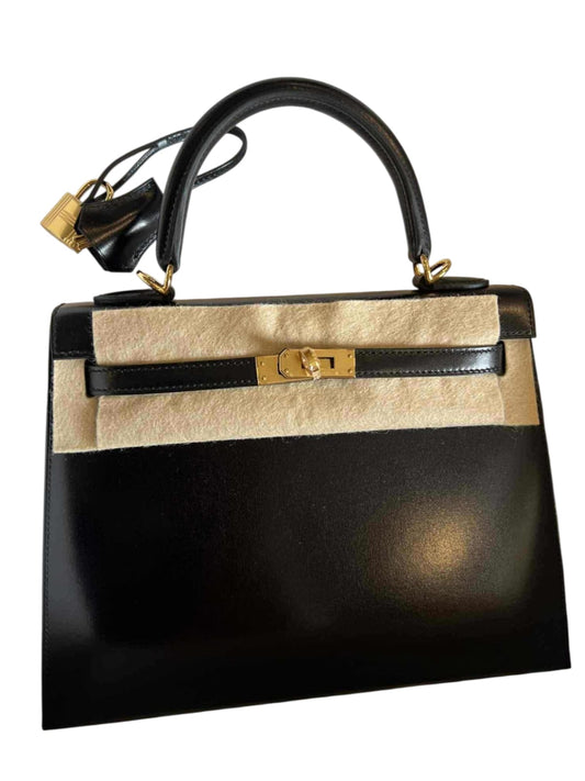 Hermes Kelly Sellier 25 Noir Box Calf GHW