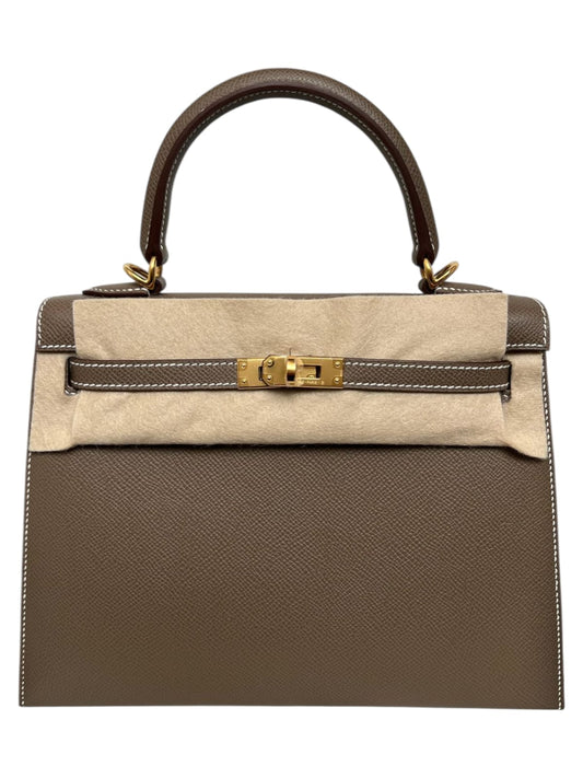 Hermes Kelly Sellier 25 Etoupe Epsom GHW