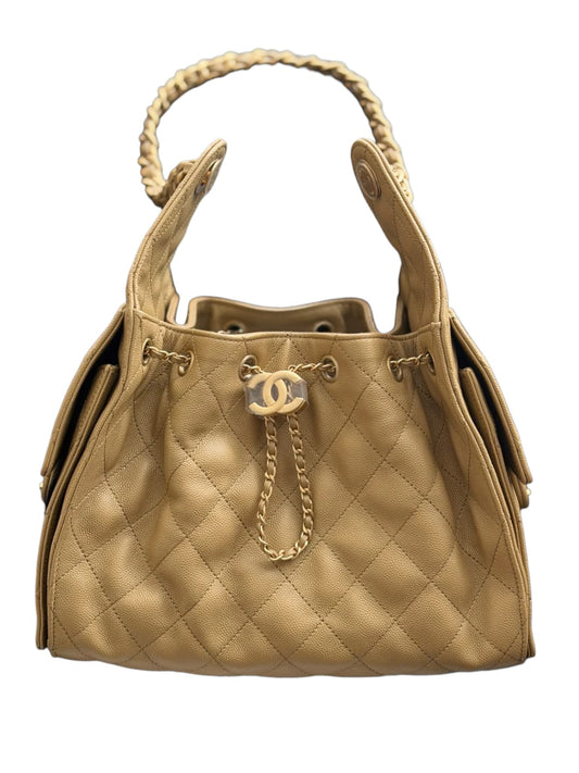 Chanel Hobo Small Dark Beige Caviar AGHW