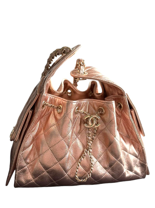 Chanel Hobo Small Metalic Rose Gold Caviar LGHW