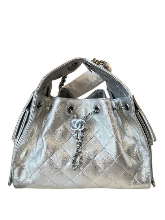 Chanel Hobo Small Metalic Silver Caviar SHW