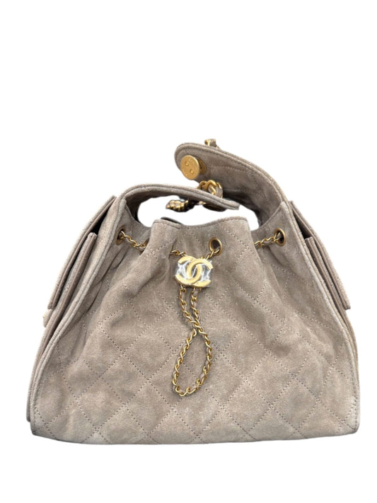 Chanel Hobo Small Suede Brown AGHW