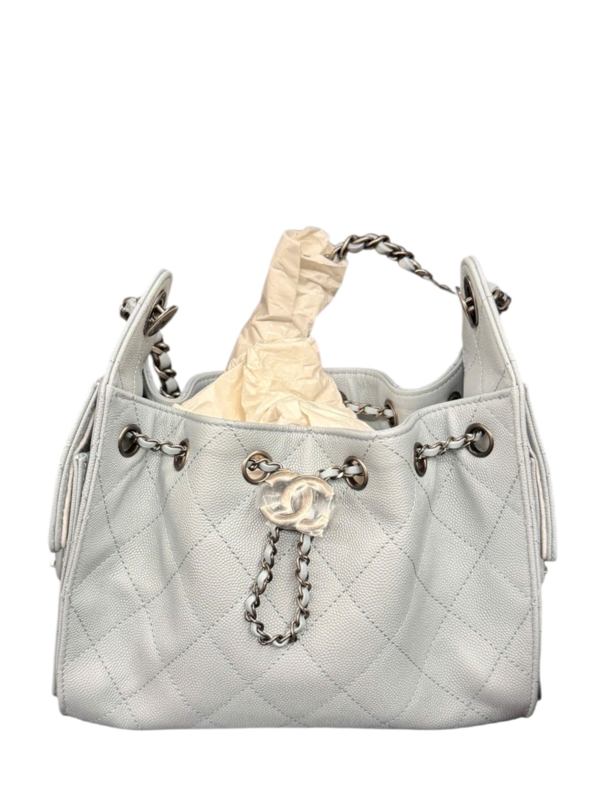 Chanel Hobo Mini Light Blue Caviar AGHW