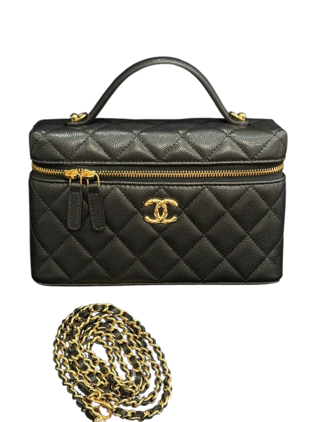 Chanel Vanity Handle Black Lambskin GHW 26C