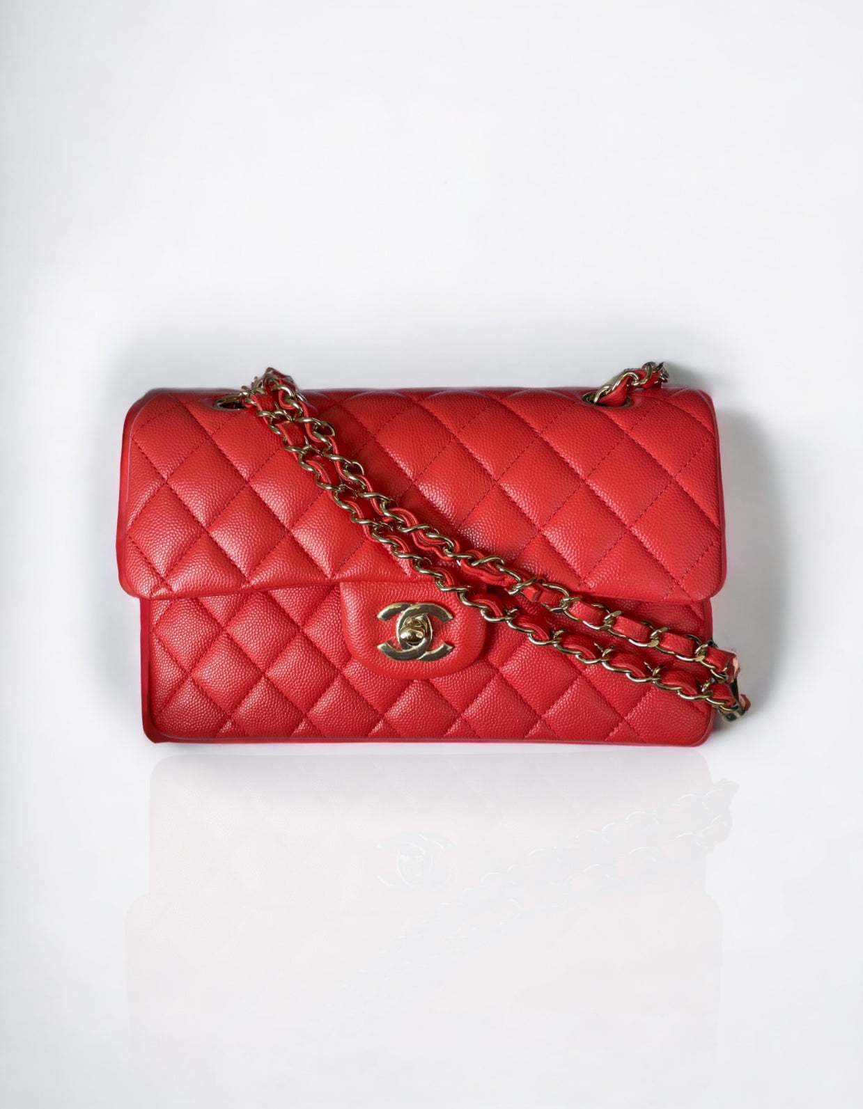 Chanel Classic Small Red/Pink Caviar LGHW