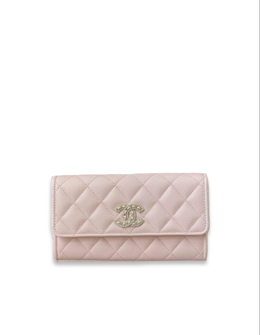 Chanel Wallet Pink Caviar 22S