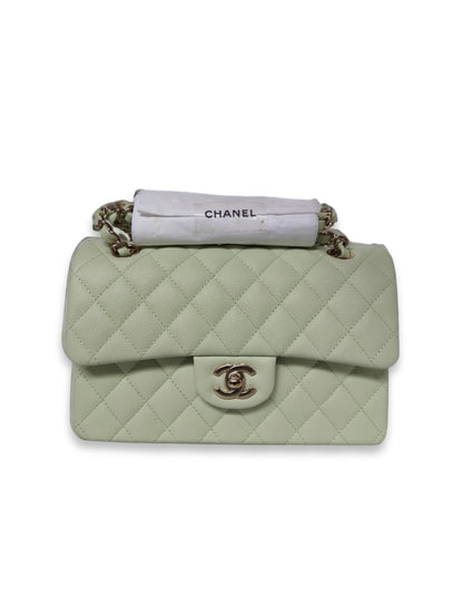 Chanel Classic Small Light Green Caviar LGHW