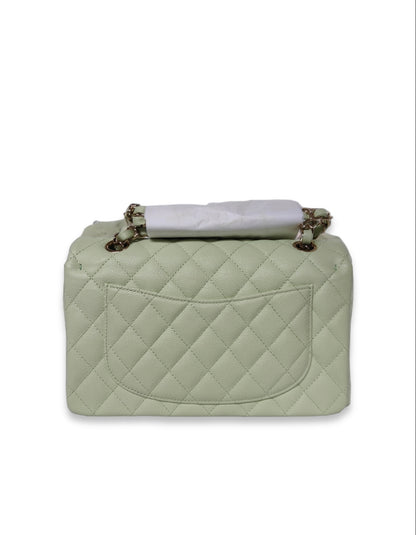 Chanel Classic Small Light Green Caviar LGHW