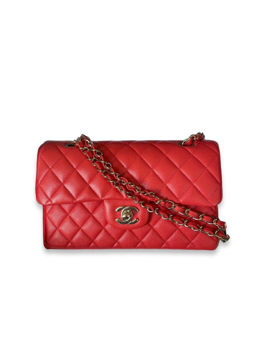Chanel Classic Small Red/Pink Caviar LGHW