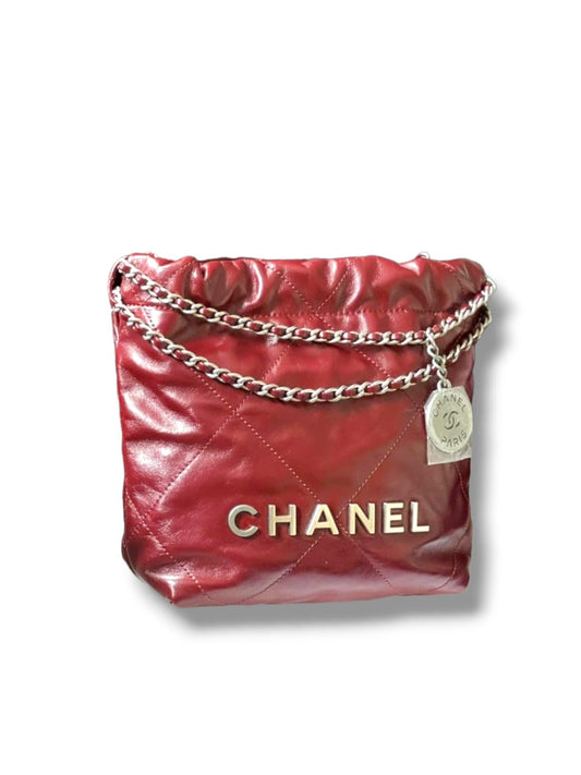Chanel Hobo Mini Dark Red Calfskin SHW