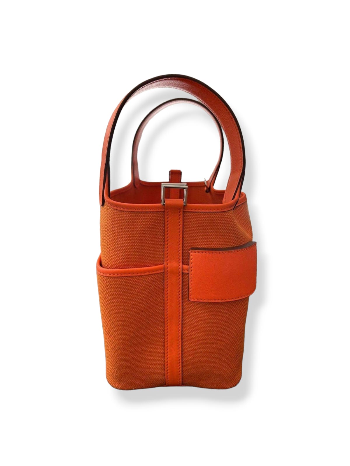 Hermes Picotin Cargo 18 Orange Swift and Canvas PHW