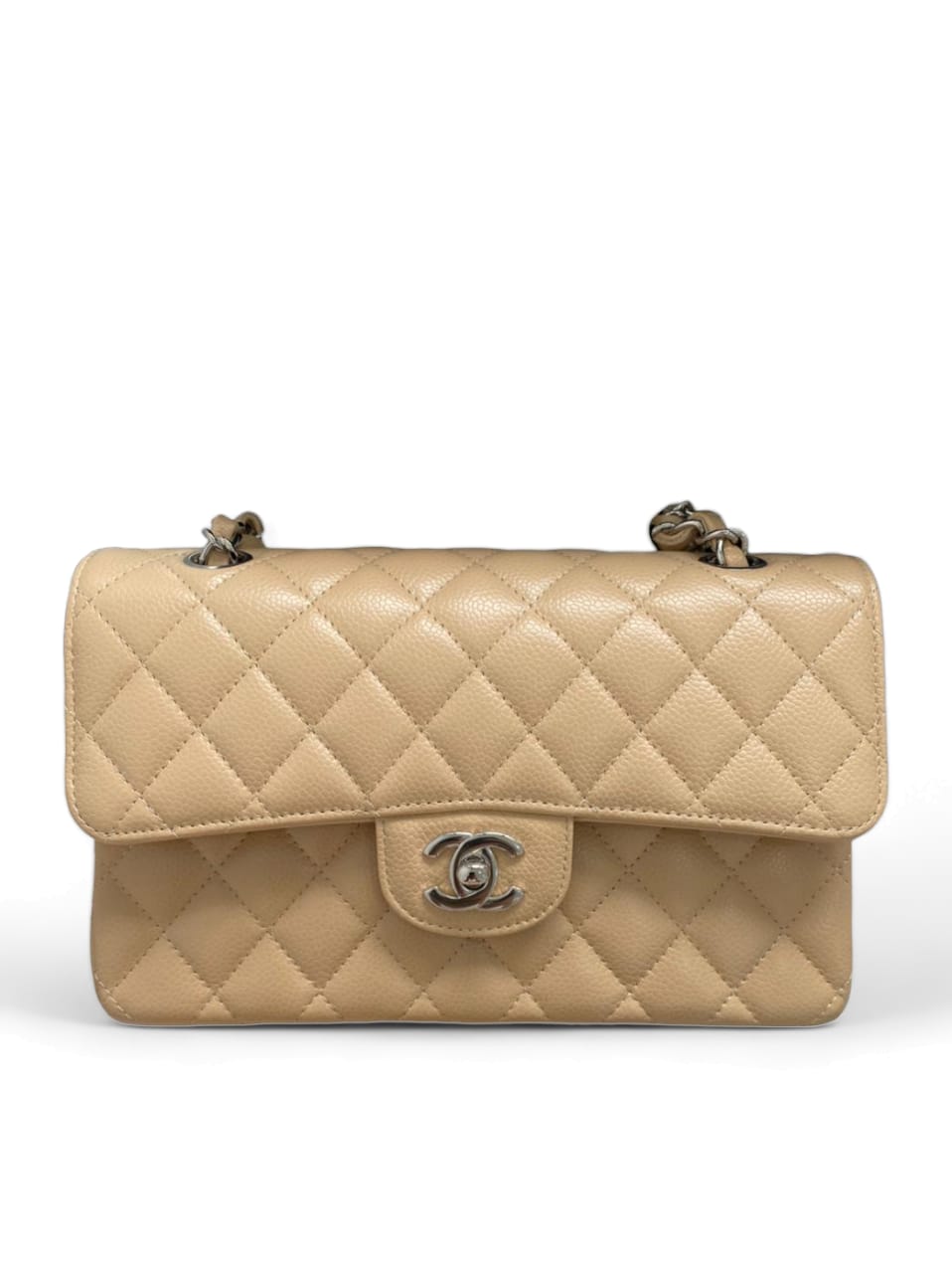 Chanel Classic Small Beige Caviar SHW