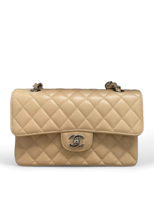 Chanel Classic Small Beige Caviar SHW