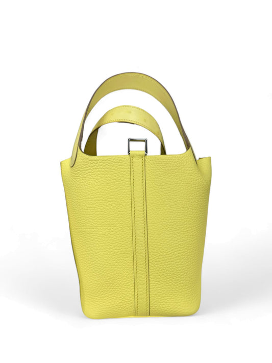 Hermes Picotin 18 Touch Ostrich Handle Limoncello Clemence PHW