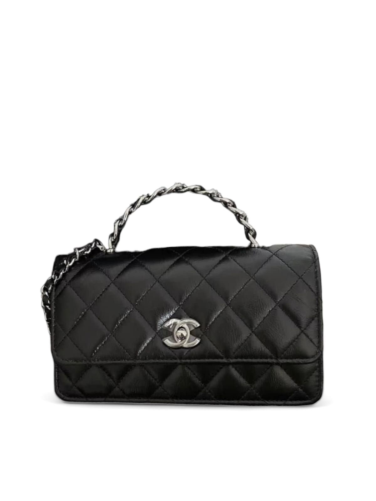 Chanel Woc Mini Handle Black Lambskin SHW 23K