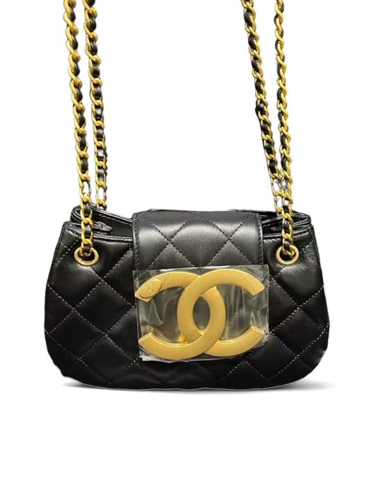 Chanel Flap Bag Black Lambskin AGHW 24C