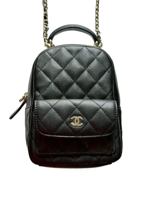 Chanel Backpack Mini Black Caviar LGHW 24C