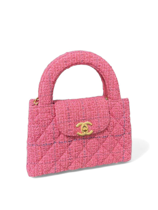 Chanel Kelly Mini Pink Tweed AGHW 24P