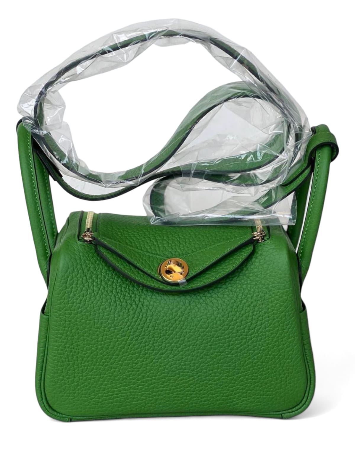 Hermes Lindy Mini Vert Yucca Clemence GHW